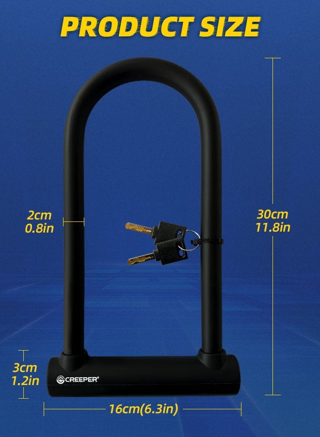 CREEPER Bicycle lock, motorcycle lock, U-shaped thick steel lock - Image 2